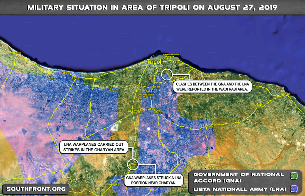 Map Update: Military Situation In Libya's Area Of Tripoli On August 27, 2019