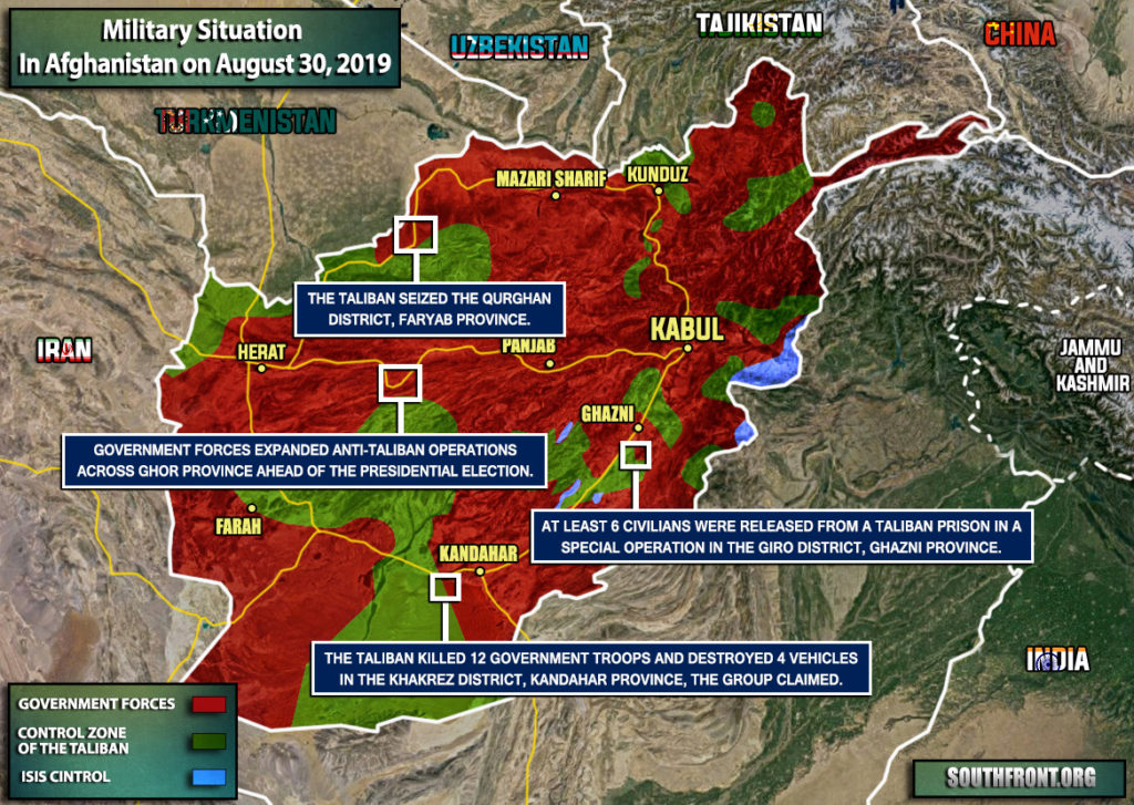 Military Situation In Afghanistan On August 30, 2019 (Map Update)