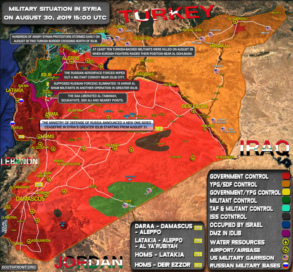 Military Situation In Syria On August 30, 2019 (Map Update)