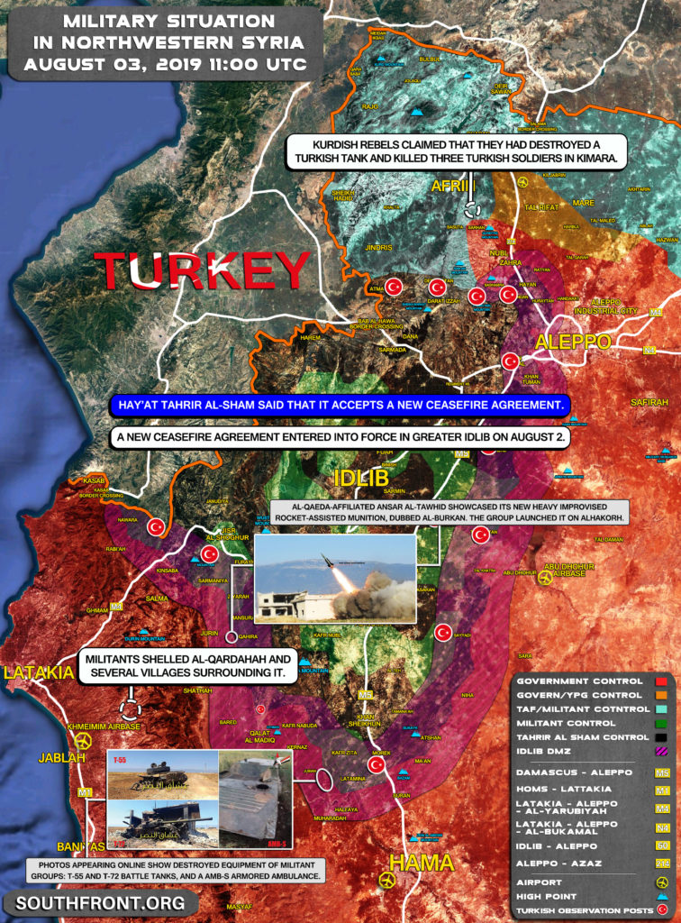 Military Situation In Northwestern Syria On August 3, 2019 (Map Update)