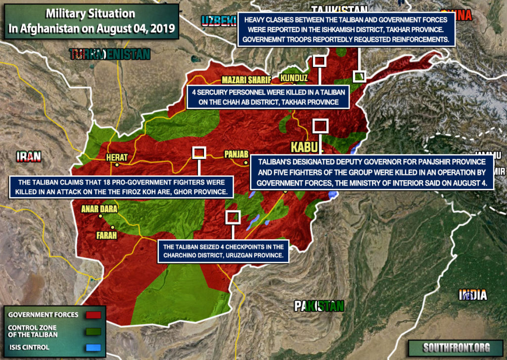 Military Situation In Afghanistan On August 4, 2019 (Map Update)