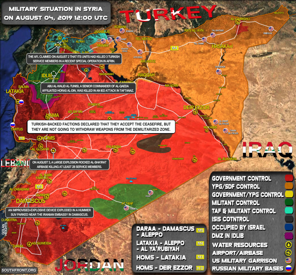 Military Situation In Syria On August 4, 2019 (Map Update)