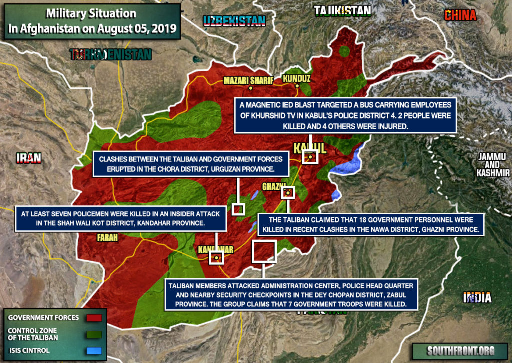 Military Situation In Afghanistan On August 5, 2019 (Map Update)