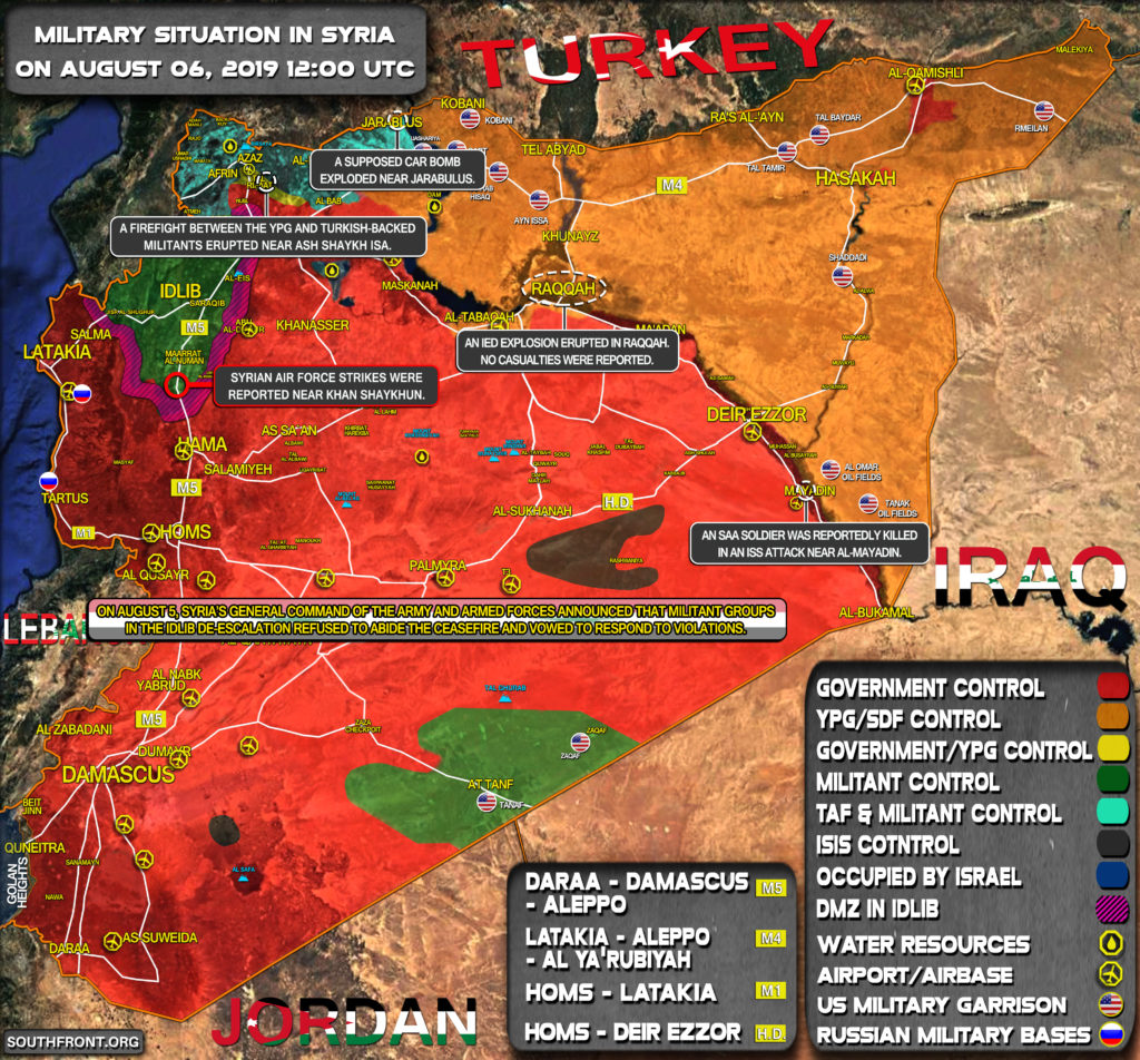 Military Situation In Syria On August 6, 2019 (Map Update)