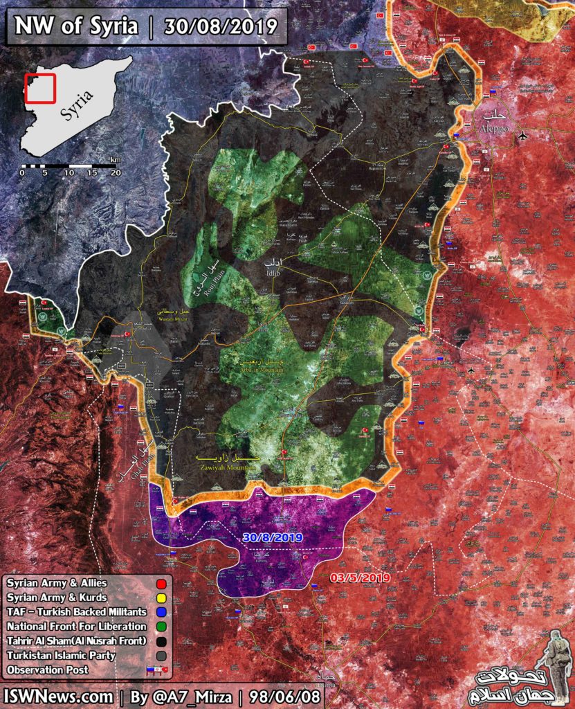 Map Update: Military Situation In Northwestern Syria Following First Phase Of Army Advance On Idlib