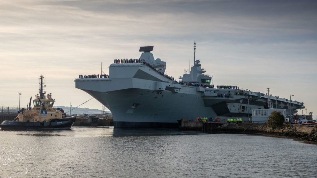 British Aicraft Carrier HMS Prince Of Wales Prepares For Sea Trials