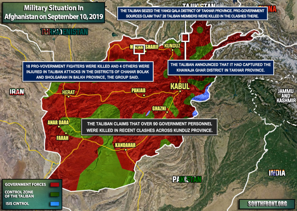 Military Situation In Afghanistan On September 10, 2019 (Map Update)