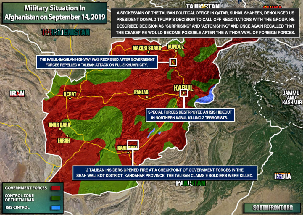 Military Situation In Afghanistan On September 14, 2019 (Map Update)