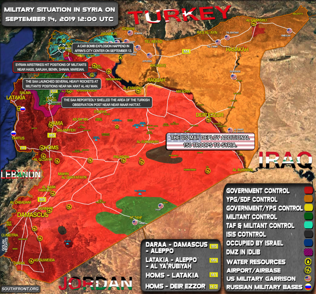 Military Situation In Syria On September 14, 2019 (Map Update)