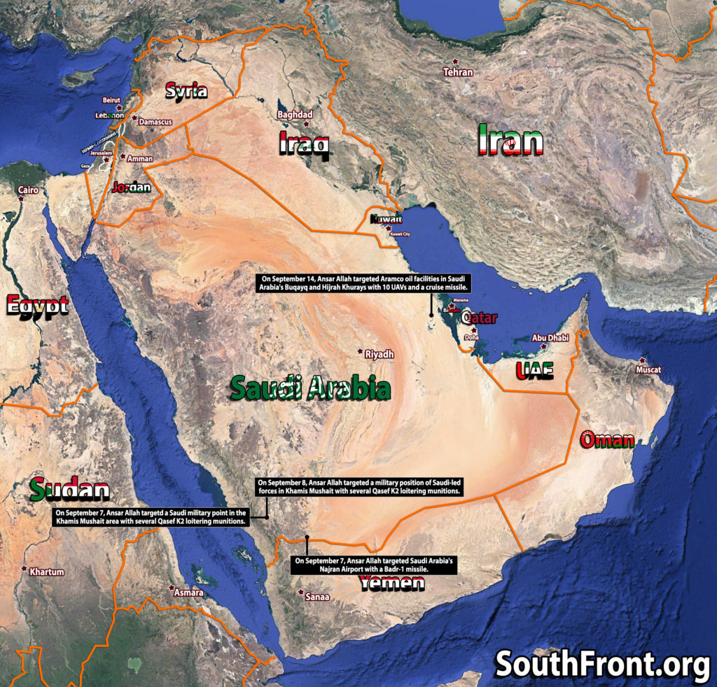 Map Update: Missile And Drone Strikes On Saudi Arabia September 7-14, 2019