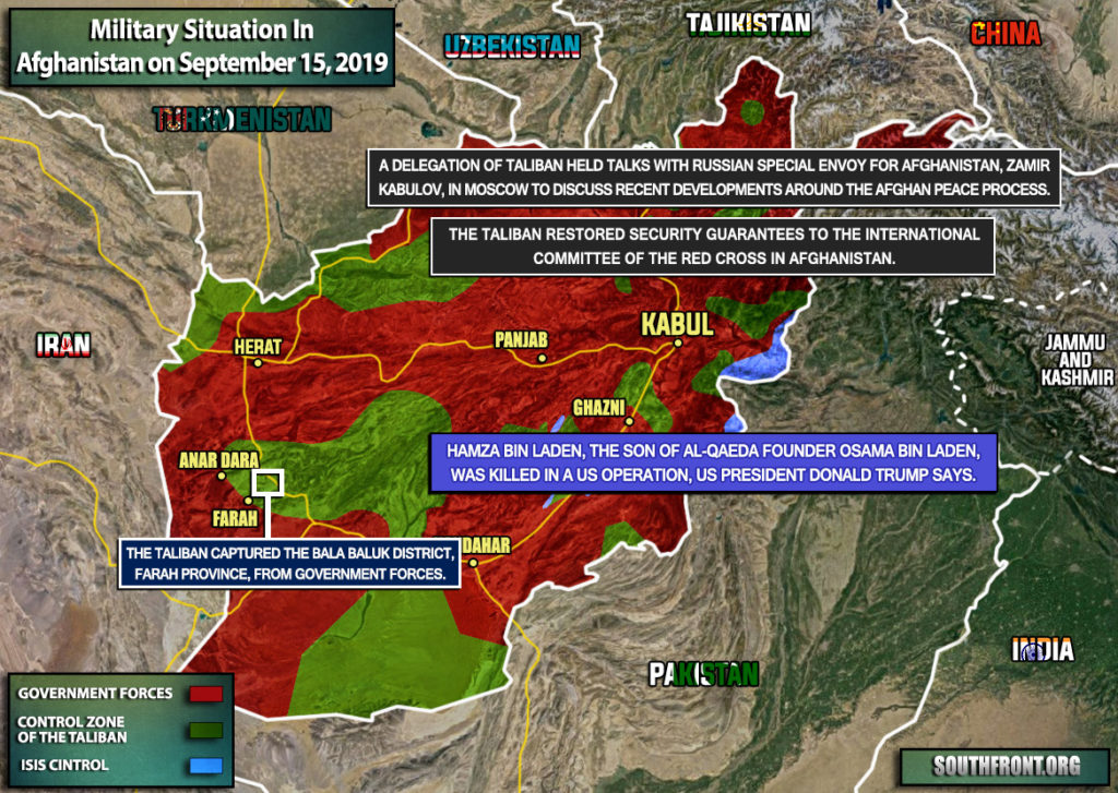 Military Situation In Afghanistan On September 15, 2019 (Map Update)