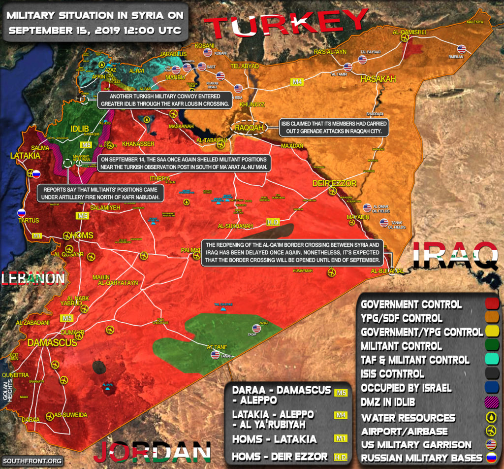 Military Situation In Syria On September 15, 2019 (Map Update)