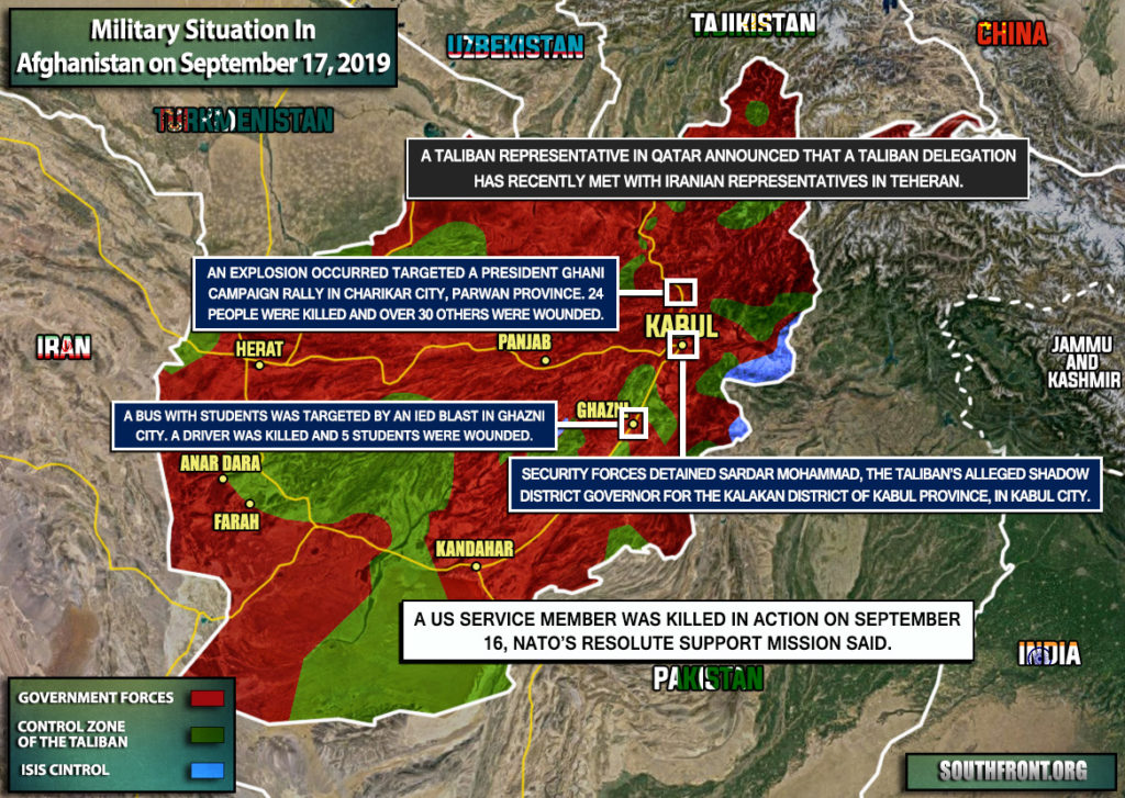 Military Situation In Afghanistan On September 17, 2019 (Map Update)