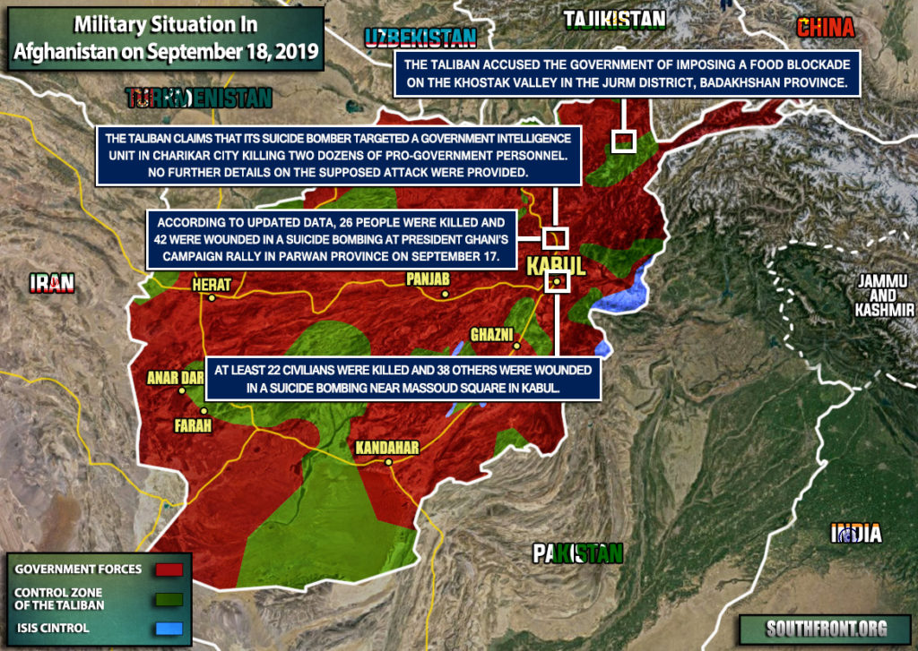 Military Situation In Afghanistan On September 18, 2019 (Map Update)