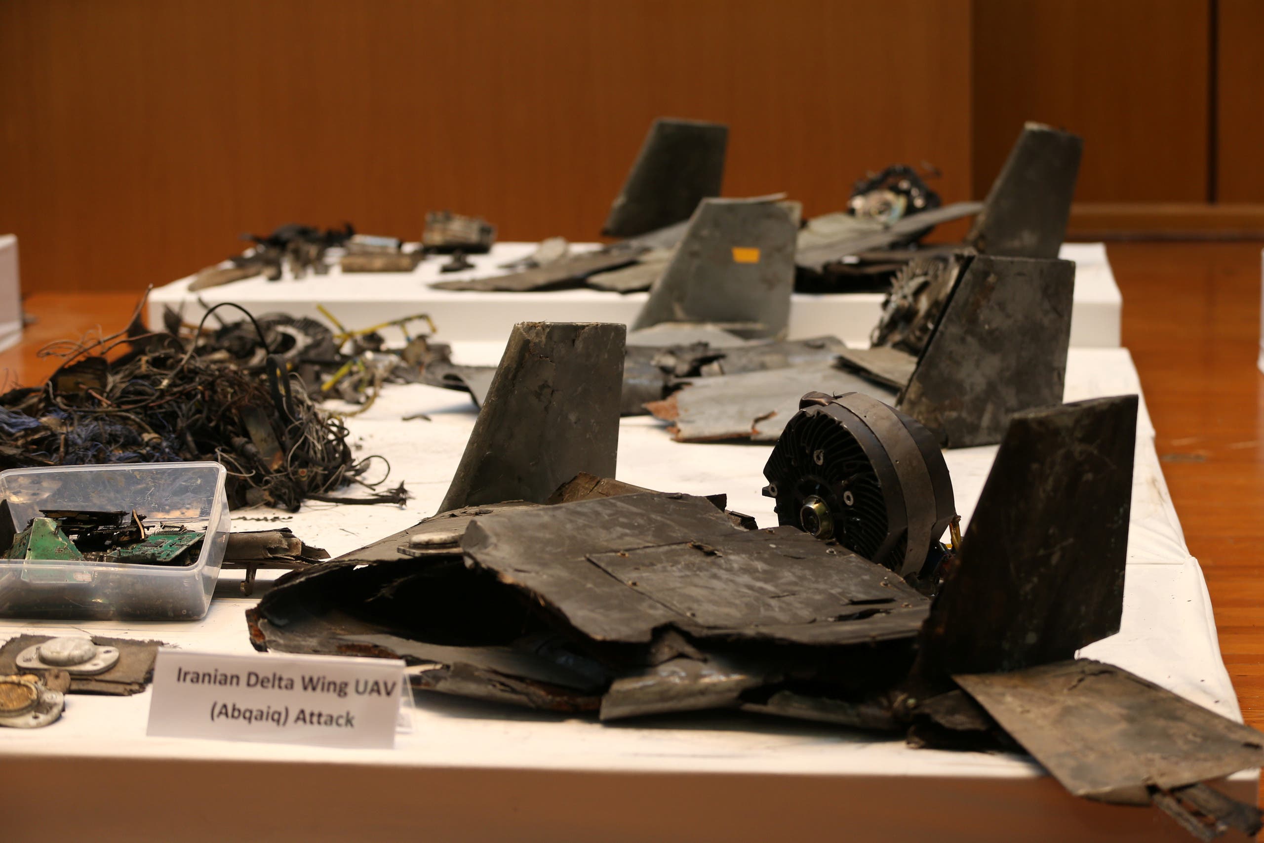 Saudi Arabia Showcases Wreckage Of Drones And Missiles Used In Abqaiq–Khurais Attack (Photos)