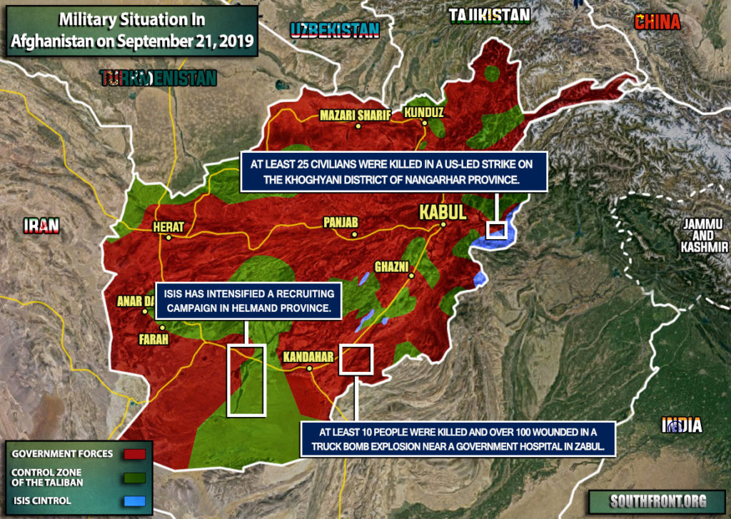 Military Situation In Afghanistan On September 21, 2019 (Map Update)