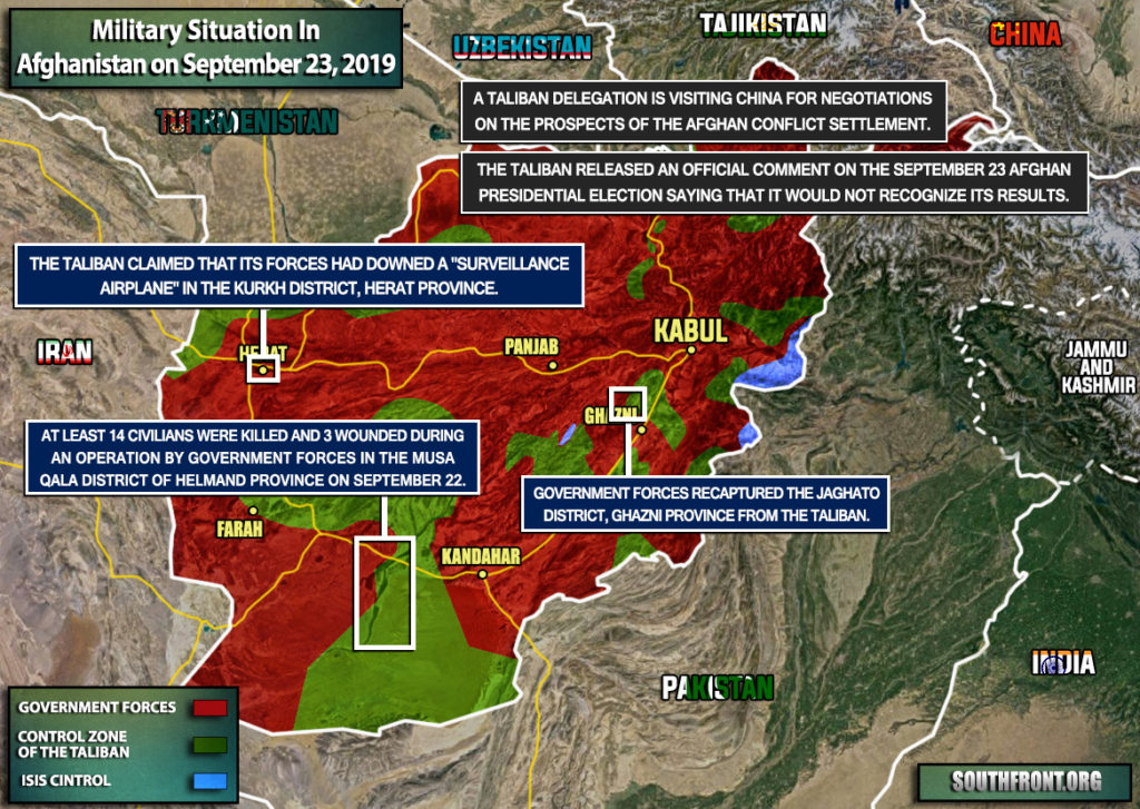 Military Situation In Afghanistan On September 23, 2019 (Map Update)