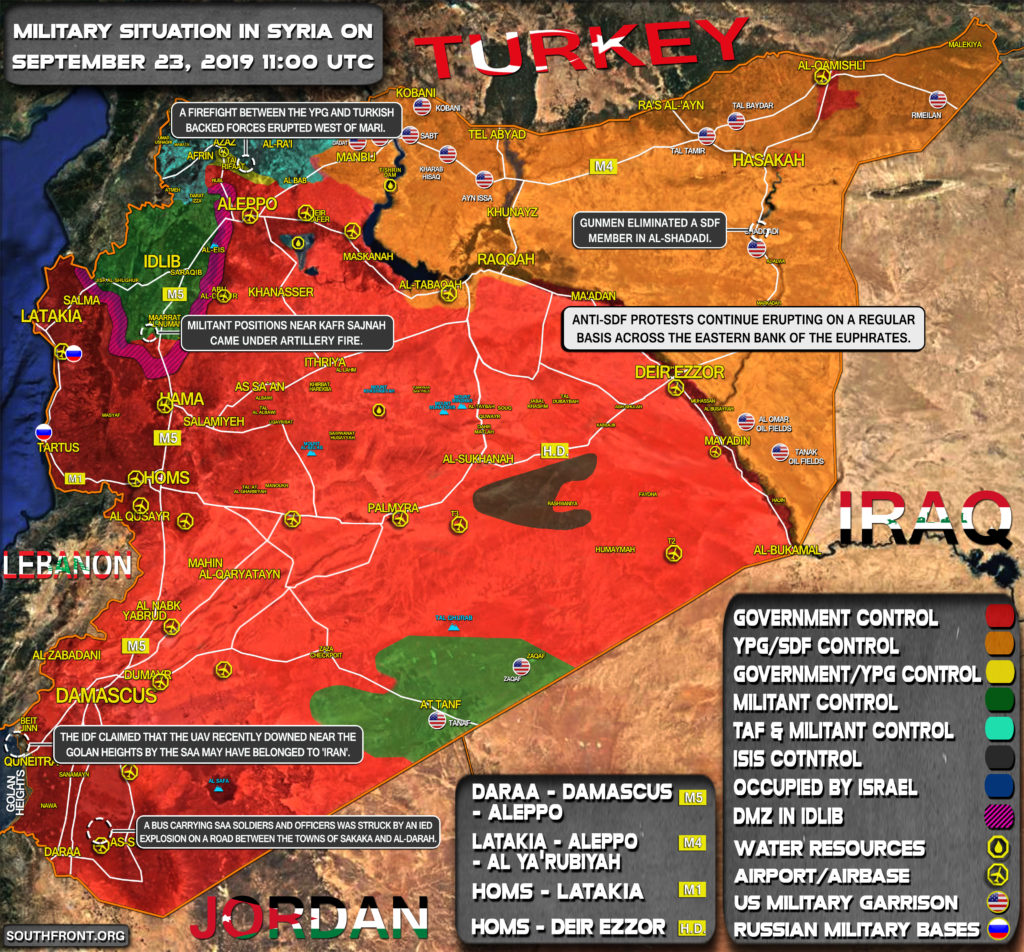 Military Situation In Syria On September 23, 2019 (Map Update)