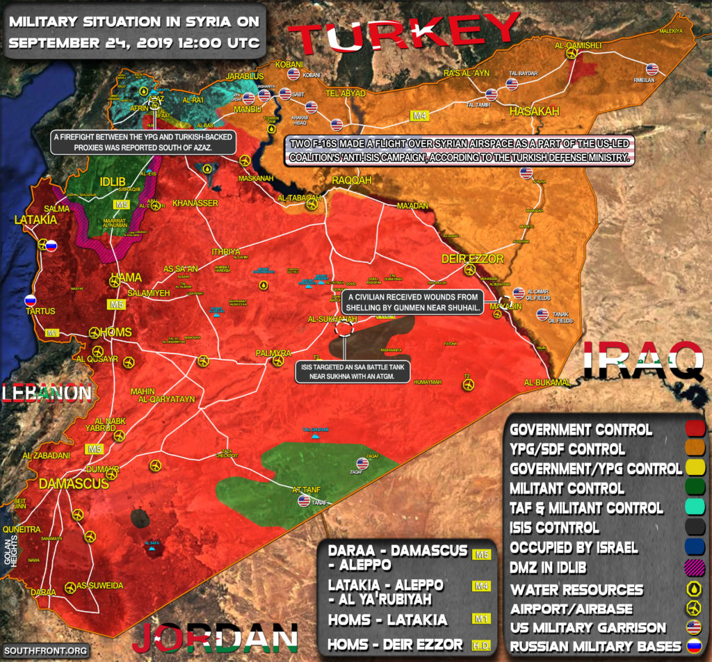 Military Situation In Syria On September 24, 2019 (Map Update)