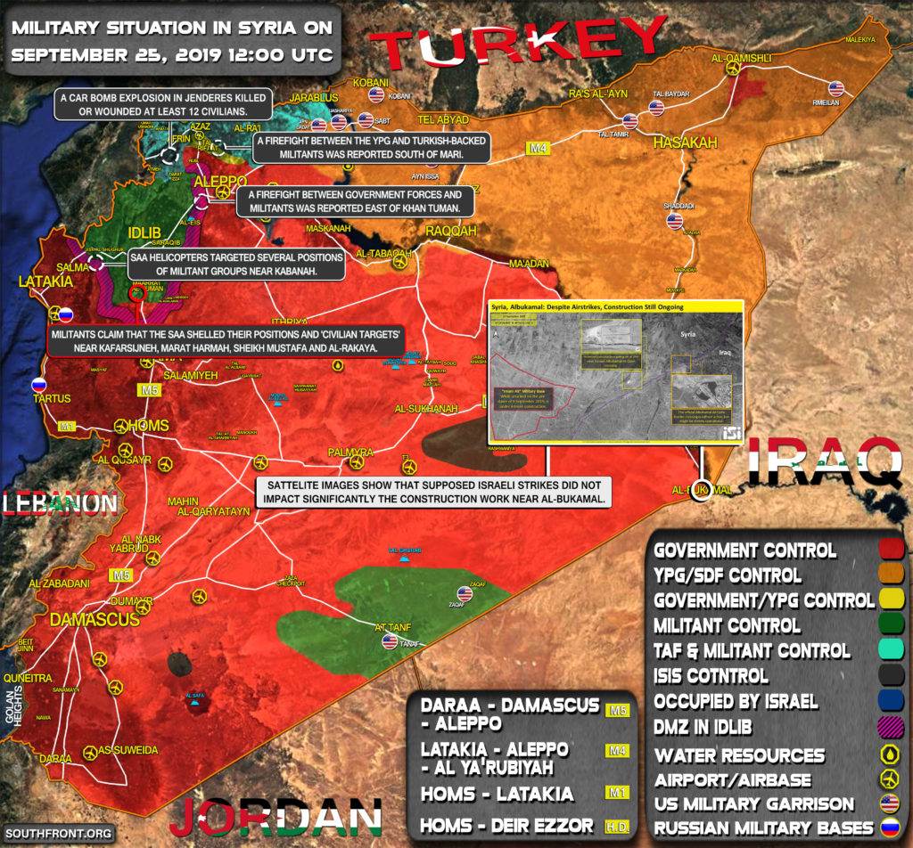 Military Situation In Syria On September 25, 2019 (Map Update)