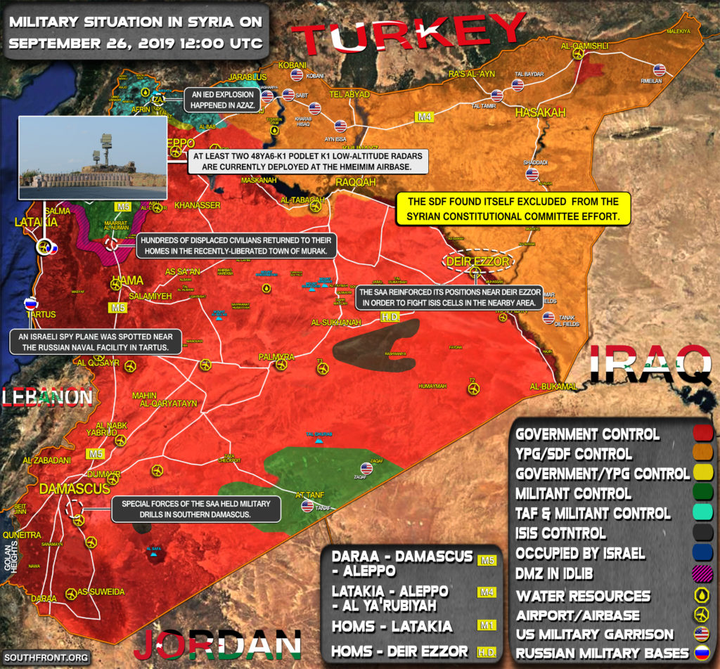 Military Situation In Syria On September 26, 2019 (Map Update)