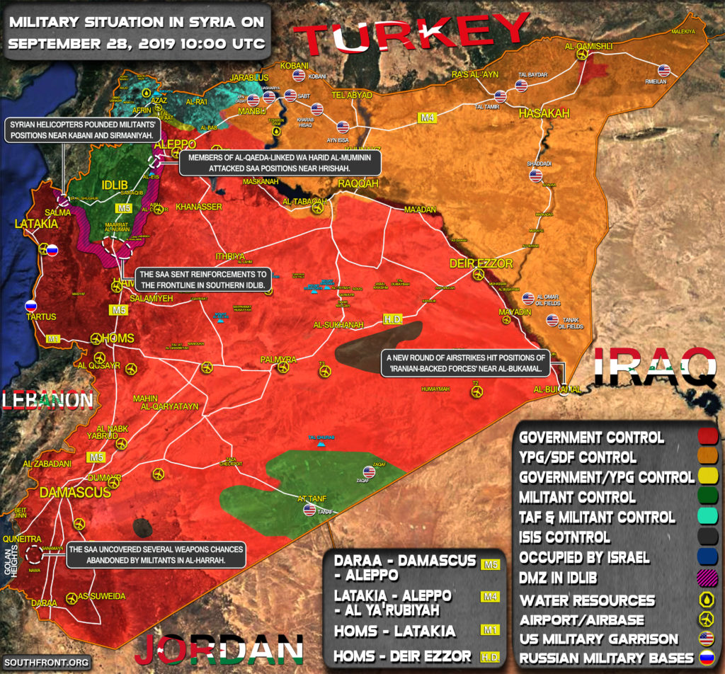 Military Situation In Syria On September 28, 2019 (Map Update)