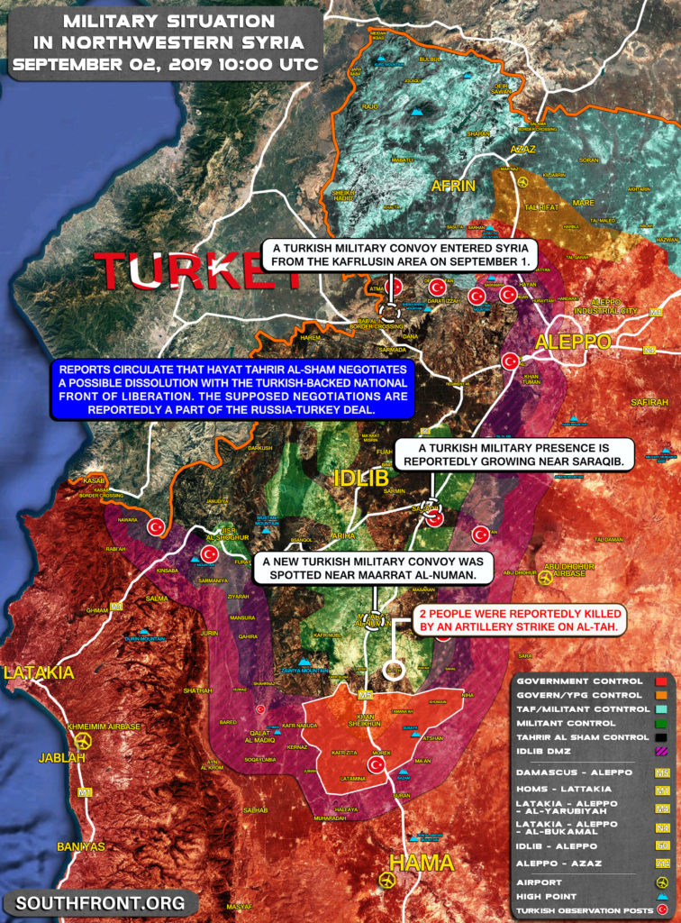 Map Update: Military Situation In Northwestern Syria On September 2, 2019