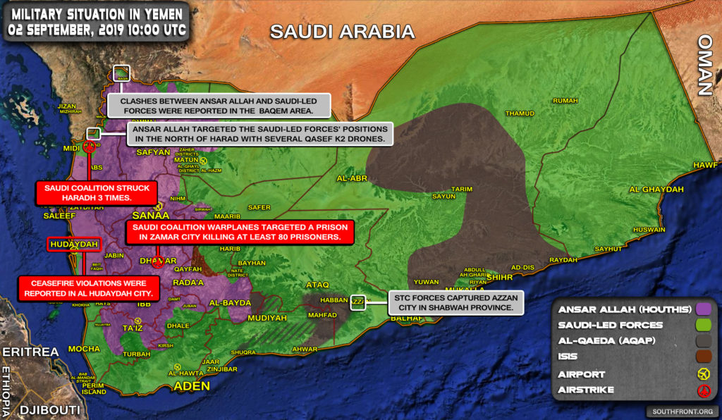 Military Situation In Yemen On September 2, 2019 (Map Update)