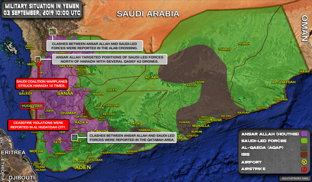 Military Situation In Yemen On September 3, 2019 (Map Update)