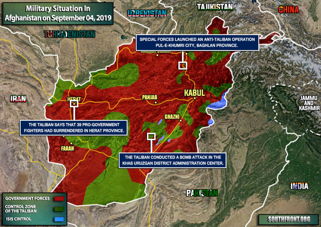 Military Situation In Afghanistan On September 4, 2019 (Map Update)