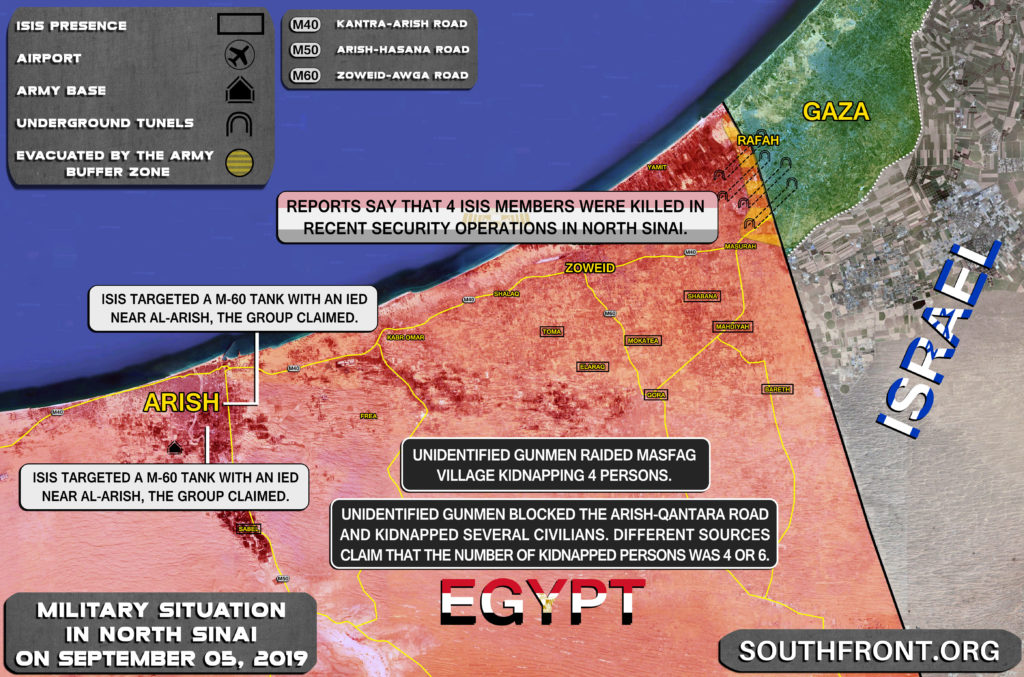 Map Update: Military Situation In Northern Sinai On September 5, 2019