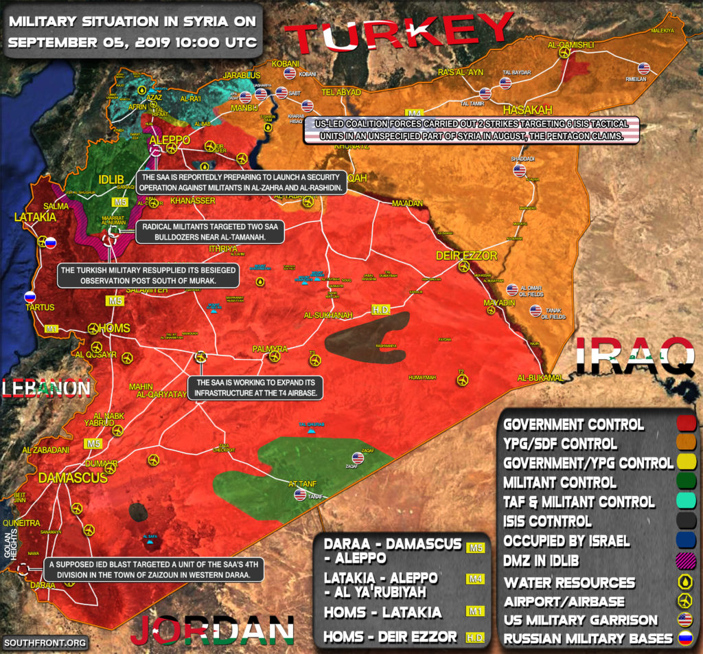 Military Situation In Syria On September 5, 2019 (Map Update)