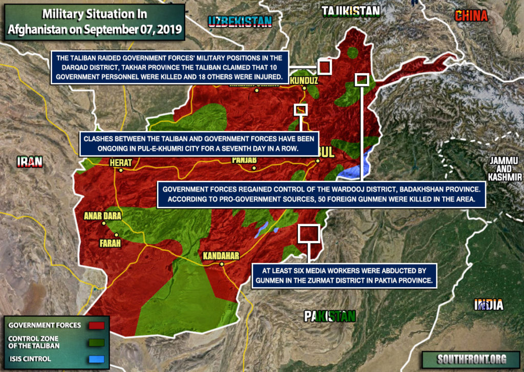 Military Situation In Afghanistan On September 7, 2019 (Map Update)