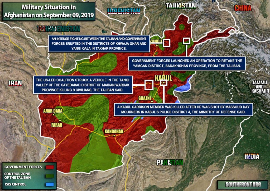 Military Situation In Afghanistan On September 9, 2019 (Map Update)