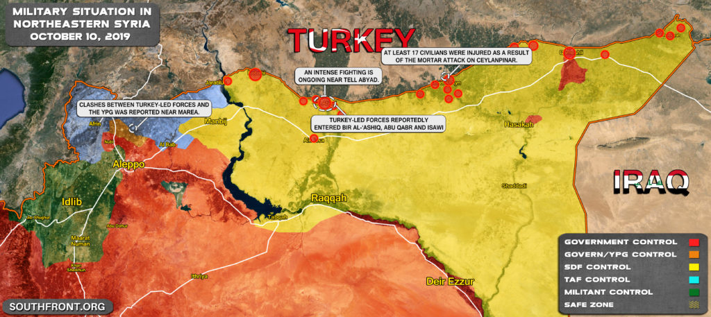 Map Update: Military Situation In Nortern Syria On October 10, 2019