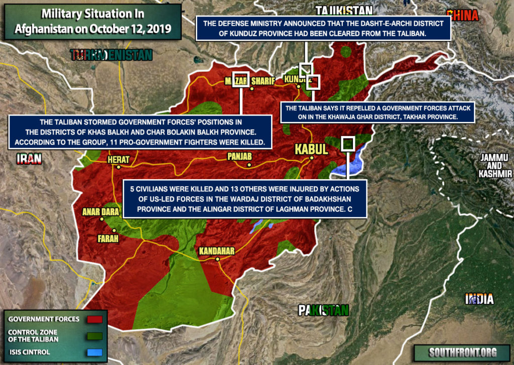 Military Situation In Afghanistan On October 12, 2019 (Map Update)