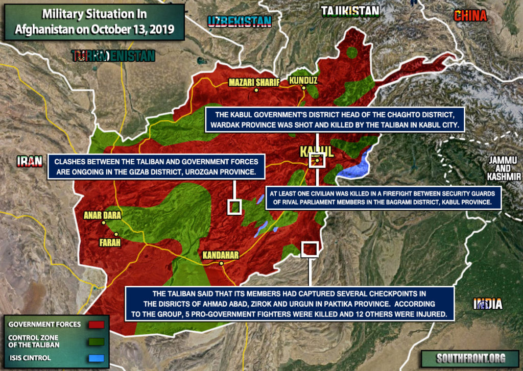 Military Situation In Afghanistan On October 13, 2019 (Map Update)