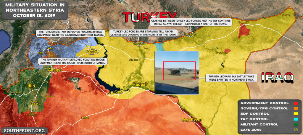 Miltiary Situation In Northern Syria On October 13, 2019 (Map Update)