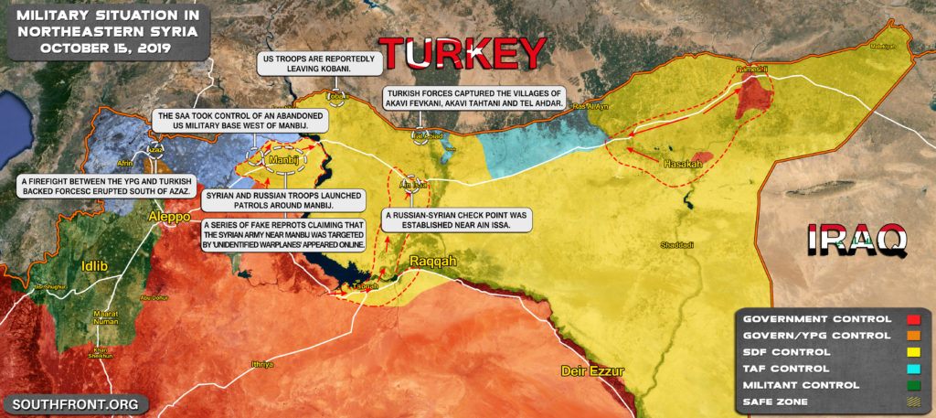 Military Situation In Northern Syria On October 15, 2019 (Map Update)