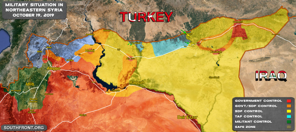 Military Situation In Northern Syria On October 19, 2019 (Map Update)