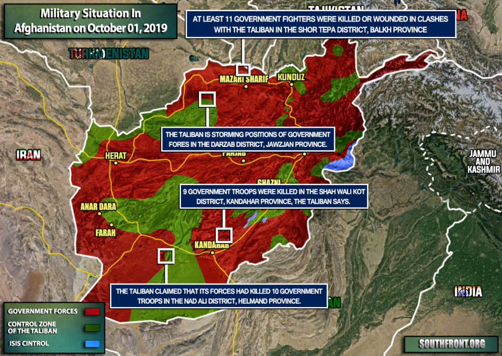 Military Situation In Afghanistan On October 1, 2019 (Map Update)