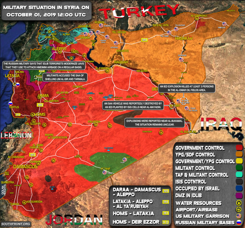 Military Situation In Syria On October 1, 2019 (Map Update)