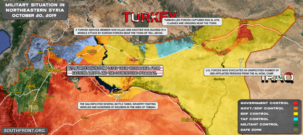 Military Situation In Northern Syria On October 20, 2019 (Map Update)