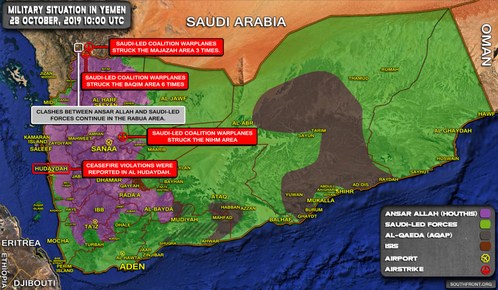 Military Situation In Yemen On October 28, 2019 (Map Update)