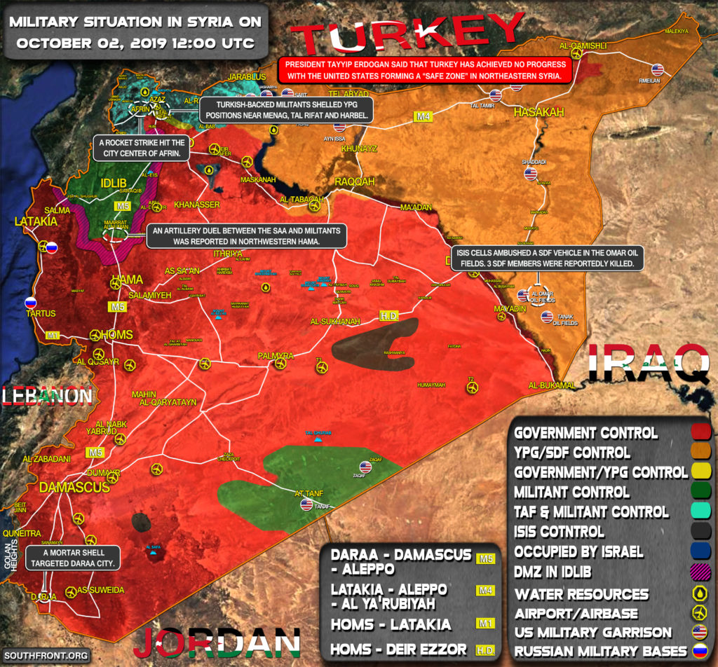 Military Situation In Syria On October 2, 2019 (Map Update)