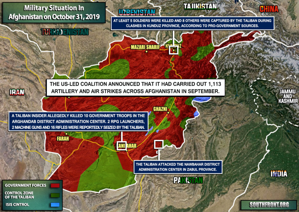 Military Situation In Afghanistan On October 31, 2019 (Map Update)