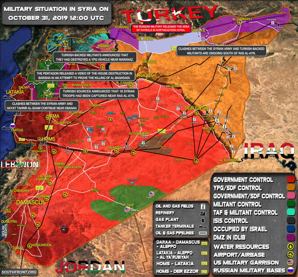 Military Situation In Syria On October 31, 2019 (Map Update)