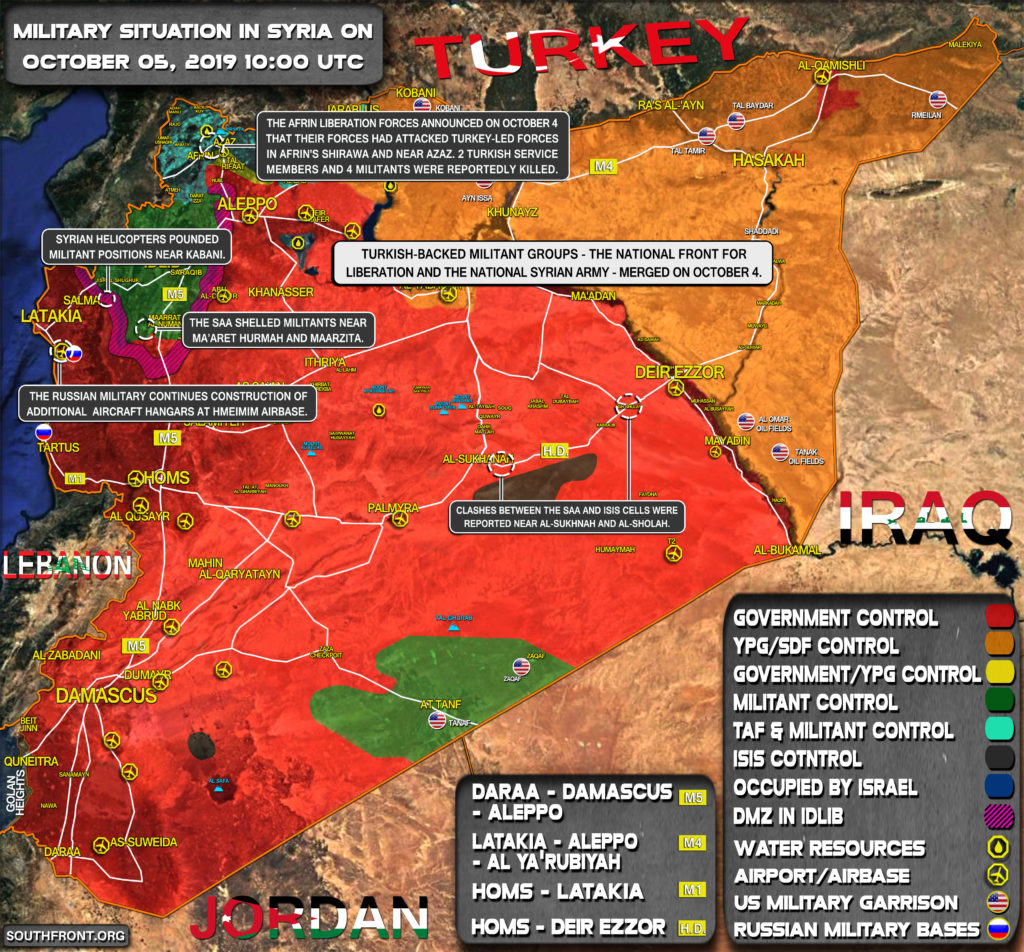 Military Situation In Syria On October 5, 2019 (Map Update)