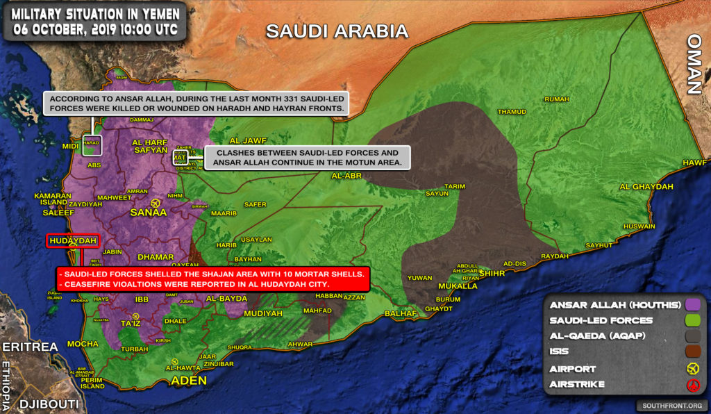 Military Situation In Yemen On October 6, 2019 (Map Update)