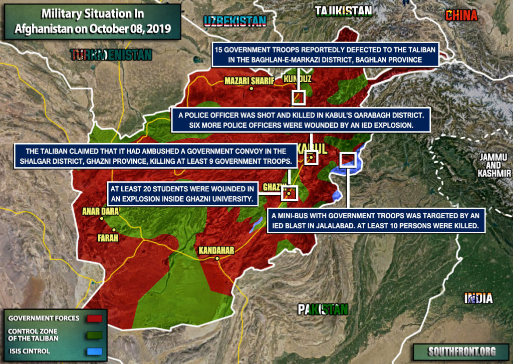 Military Situation In Afghanistan On October 8, 2019 (Map Update)